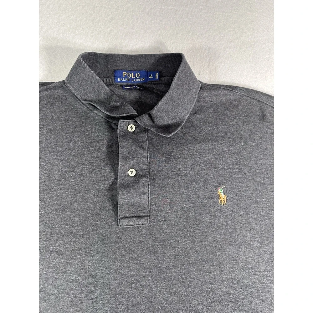 Polo Ralph Lauren Pima Soft Touch Polo Men's LT Tall Gray Short Sleeve